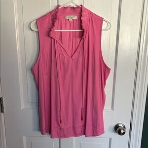 LOFT Vibrant Pink Sleeveless Blouse
